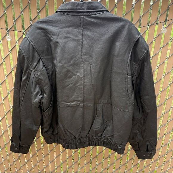 Vintage Comint For Men Black Leather Jacket Size Medium - Picture 10 of 13